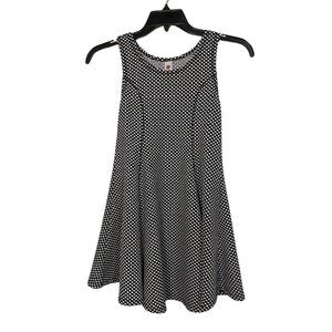 2 for $15 Total Girl Fit & Flare Stretch Black and White Polka Dot Dress